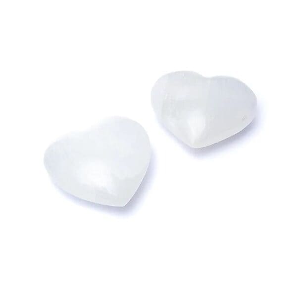 99217-Hart knuffelsteen seleniet wit-7cm-1 Seleniet Zorgensteen Hart - Wit (7 cm)