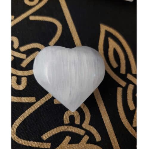 Seleniet Zorgensteen Hart - Wit (7 cm)