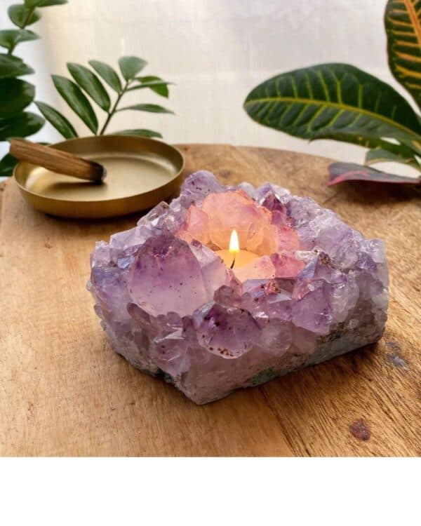 Amethist theelichthouder – Bescherming & Rust