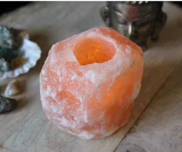 HimalayaTheelichthouder Himalaya Zout Theelichthouder: Rust & Mystiek